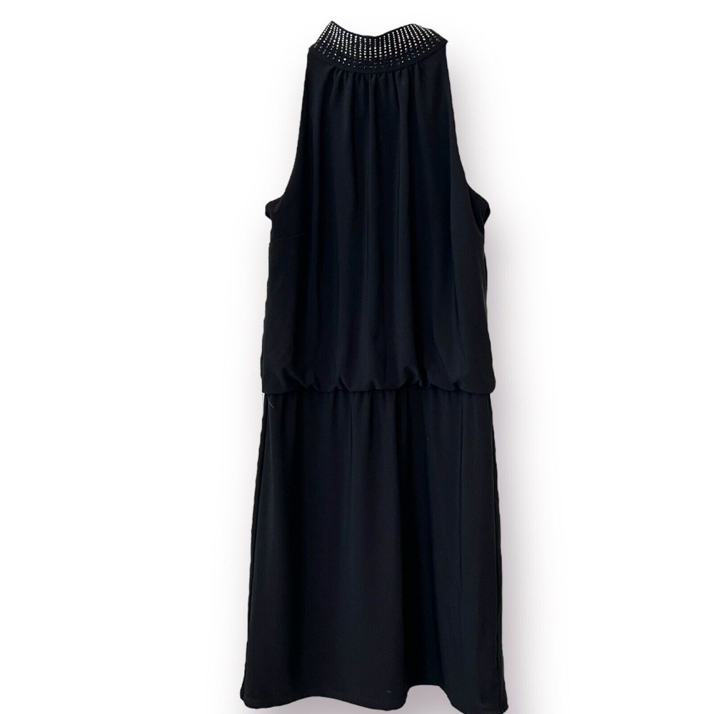 White House Black Market Sparkle Mock Neck Halter Cocktail Knee Length Dress XS